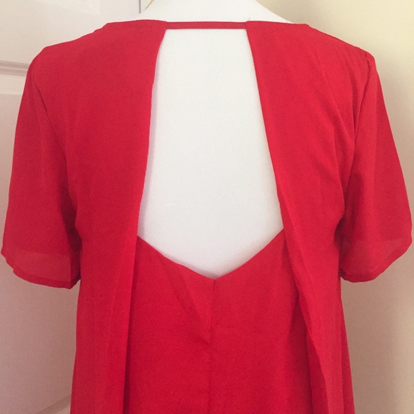 Short Sleeve Red Dress - Picture 4 of 4